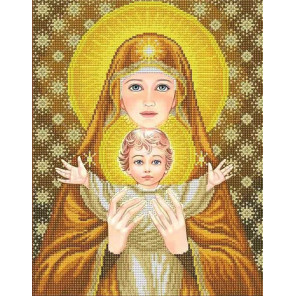  Богородица с младенцем Канва с рисунком для вышивки бисером Благовест ААМА-304