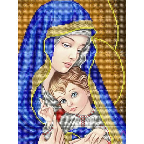  Богородица в синем Канва с рисунком для вышивки бисером Благовест ААМА-401