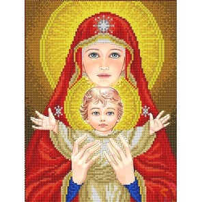  Богородица с младенцем Канва с рисунком для вышивки бисером Благовест ААМА-402