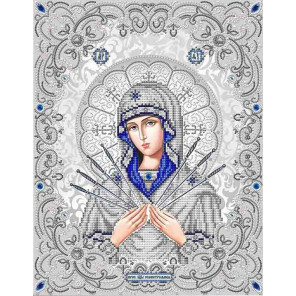  Пресвятая Богородица Семистрельная в жемчуге Канва с рисунком для вышивки бисером Благовест ЖС-3009