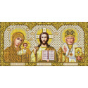 Триптих в золоте Канва с рисунком для вышивки бисером Благовест