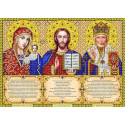 Триптих с молитвами в золоте Канва с рисунком для вышивки бисером Благовест