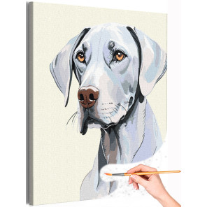 1 Портрет веймаранера Животные Собака Легавая Для детей для подростков Для девочки Для мальчика Раскраска картина по номерам на 