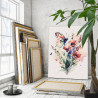 3 Букет маков и бабочка Природа Цветы Лето Яркая Интерьерная 100х125 Раскраска картина по номерам на холсте