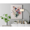 5 Букет маков и бабочка Природа Цветы Лето Яркая Интерьерная 100х125 Раскраска картина по номерам на холсте