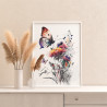 4 Осенние цветы и бабочка Природа Букет Астры Яркая Интерьерная Раскраска картина по номерам на холсте