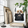 3 Щенок в сумке Животные Собака Спаниель Смешная Интерьерная 80х100 Раскраска картина по номерам на холсте