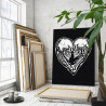 3 Черно белая любовь Сердце Влюбленная пара Череп Скелет Романтика 80х100 Раскраска картина по номерам на холсте