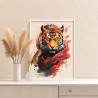 4 Тигр кунг-фу Животные Воин дракона Мультики Для мужчин Раскраска картина по номерам на холсте