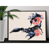 3 Скорпион с розами Животные Цветы Стильная Интерьерная 80х100 Раскраска картина по номерам на холсте