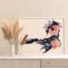 6 Скорпион с розами Животные Цветы Стильная Интерьерная Раскраска картина по номерам на холсте
