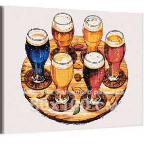 Пиво для любимых друзей Еда Натюрморт Для кухни Интерьерная Для мужчин 80х100 Раскраска картина по номерам на холсте