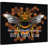 Пчела на сотах Животные Насекомые Интерьерная 80х100 Раскраска картина по номерам на холсте