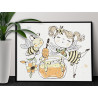 3 Фея с пчелкой и медом Девочка Для детей Детские Для девочек 80х100 Раскраска картина по номерам на холсте