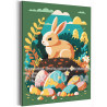 Пасхальный заяц Яйца Природа Животные Кролик Зайчик Пасха Для детей 75х100 Раскраска картина по номерам на холсте