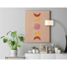 7 Розовая луна Абстракция Интерьерная Триптих Минимализм Для кухни Маленькая 60х80 Раскраска картина по номерам на холсте