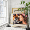 3 Портрет девушки с цветами и тигра Животные Люди Тотем Принцессы Фэнтези 100х125 Раскраска картина по номерам на холсте