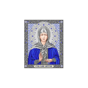  Святая Матрона в серебре Канва с рисунком для вышивки бисером Благовест ИС-4055