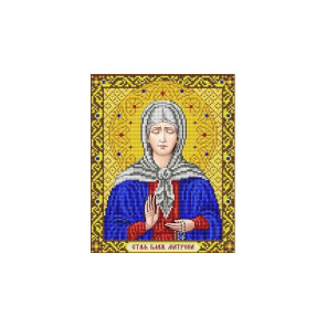  Святая Матрона в золоте Канва с рисунком для вышивки бисером Благовест ИС-4056
