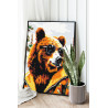2 Портрет стильного бурого медведя Животные Хищники Мем Яркая Для мужчин 100х125 Раскраска картина по номерам на холсте