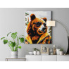 7 Портрет стильного бурого медведя Животные Хищники Мем Яркая Для мужчин 100х125 Раскраска картина по номерам на холсте