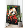 2 Портрет панды с маками Животные Медведь Цветы Букет Яркая 100х125 Раскраска картина по номерам на холсте
