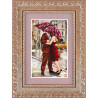 Пример офрмления вышивки в рамке Романтическое свидание Канва с рисунком для вышивки бисером Благовест К-4050