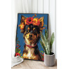  Той терьер в ярких цветах Животные Собака Чихуахуа Щенок Лето Портрет 80х100 Раскраска картина по номерам на холсте AAAA-NK768-