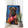 2 Портрет собаки боксера на ринге Животные Мем Спорт Смешная 100х125 Раскраска картина по номерам на холсте