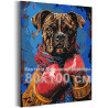 Портрет собаки боксера на ринге Животные Мем Спорт Смешная 80х100 Раскраска картина по номерам на холсте