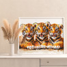 6 Три тигренка Животные Тигр Малыши Для детской Раскраска картина по номерам на холсте