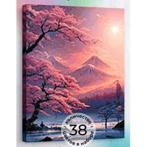  Зимний рассвет в горах Алмазная вышивка мозаика на подрамнике Гранни AGP125