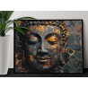  Голова Будды Скульптура Религия Буддизм Эстетика С золотом Интерьерная Раскраска картина по номерам на холсте AAAA-ST0097