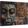 Лицо Будды Скульптура Религия Буддизм Эстетика С золотом Интерьерная 80х100 Раскраска картина по номерам на холсте с металлическ