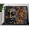  Лицо Будды Скульптура Религия Буддизм Эстетика С золотом Интерьерная 80х100 Раскраска картина по номерам на холсте с металличес