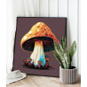 2 Яркие грибы Простая Стильная Интерьерная 40х40 Раскраска картина по номерам на холсте