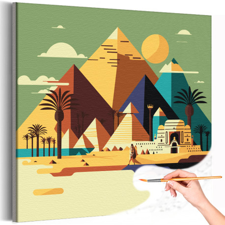 1 Пирамиды в Египте Пустыня Городской пейзаж Природа Раскраска картина по номерам на холсте