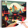 1 Домик в Китае Городской пейзаж Природа Рассвет Закат Раскраска картина по номерам на холсте