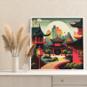 3 Домик в Китае Городской пейзаж Природа Рассвет Закат Раскраска картина по номерам на холсте