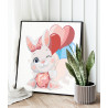 2 Милый кролик с воздушными шарами Коллекция Cute animals Животные Заяц Для детей Детские Для девочек Для мальчиков Раскраска ка