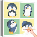 Малыши пингвины Коллекция Cute animals Животные Для детей Детские Для девочек Для мальчиков Для малышей Раскраска картина по номерам на холсте