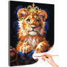 1 Маленький лев в короне Животные Львенок Король Яркая Стильная Раскраска картина по номерам на холсте
