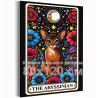 Абиссинский кот в цветах Таро Животные Кошки Котики Котята Эзотерика Звездное небо Луна Стильная 80х120 Раскраска картина по ном