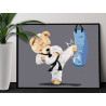 2 Мишка каратист Животные Медведь Спорт Фильмы Для детей Детская Для мальчика 80х100 Раскраска картина по номерам на холсте