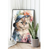 2 Пушистая кошка с цветами Животные Коты Котята 80х100 Раскраска картина по номерам на холсте