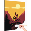 Человек в горах на велосипеде Люди Для мужчин Природа Пейзаж Спортсмен Раскраска картина по номерам на холсте