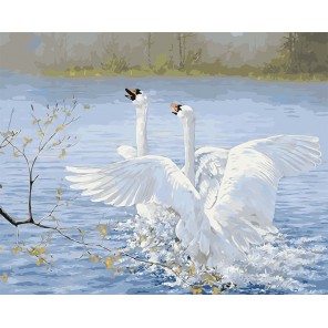 Танец лебедей Раскраска картина по номерам на холсте