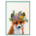 Flower crown fox Набор для вышивания LanArte