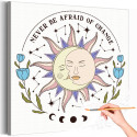 Таро Солнце и луна Мем Не бойся перемен Эзотерика Зодиак Плакат Раскраска картина по номерам на холсте
