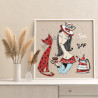 3 Девушка с котом и чайником Чаепитие Еда Женщина Люди Кошка Животные Интерьерная Для девочек 80х80 Раскраска картина по номерам